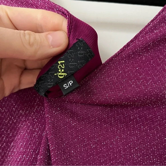 Metallic / Glitter Magenta Pink Mini Dress - Picture 7 of 7